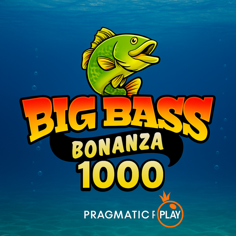 Gambar Big Bass Bonanza 1000 Pragmatic Play dengan tema memancing dan tulisan judul di gambar.